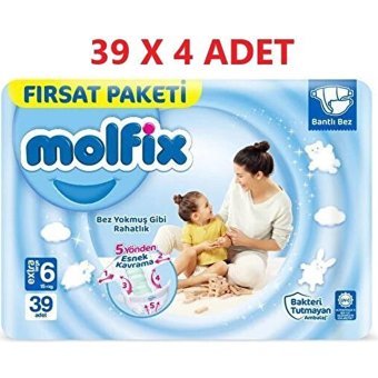 Molfix Extra Large 6 Numara Cırtlı Bebek Bezi 4x39 Adet