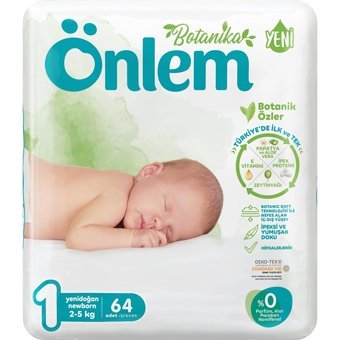 Önlem Botanika Yenidoğan 1 Numara Organik Cırtlı Bebek Bezi 64 Adet