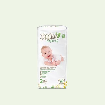 Giggles Natural Mini 2 Numara Cırtlı Bebek Bezi 40 Adet