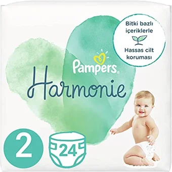 Prima Harmonie 2 Numara Organik Cırtlı Bebek Bezi 24 Adet
