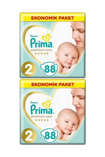 Prima Premium Care 2 Numara Cırtlı Bebek Bezi 2x88 Adet