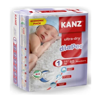Kanz Ultra-Dry Yenidoğan 1 Numara Cırtlı Bebek Bezi 40 Adet