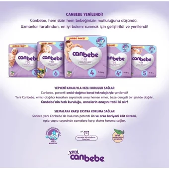 Canbebe Jumbo Paket Yenidoğan 1 Numara Bantlı Bebek Bezi 40 Adet