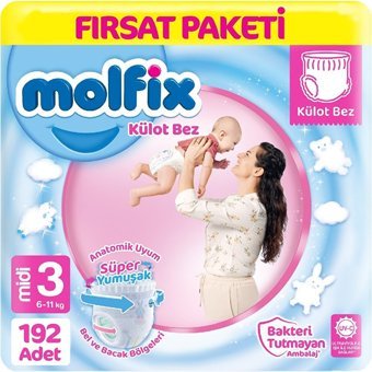 Molfix Midi 3 Numara Külot Bebek Bezi 3x 64 Adet