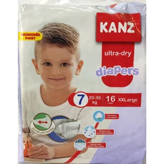 Kanz Ultra-Dry XXLarge 7 Numara Cırtlı Bebek Bezi 16 Adet