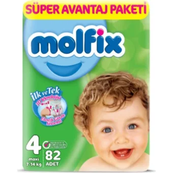 Molfix 3D Maxi 4 Numara Cırtlı Bebek Bezi 82 Adet