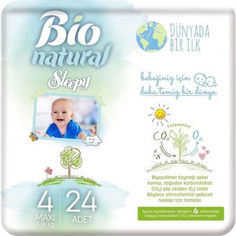 Sleepy Maxi 4 Numara Organik Cırtlı Bebek Bezi 24 Adet