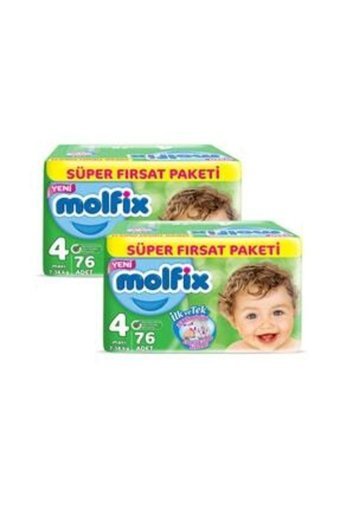 Molfix 3D Maxi 4 Numara Cırtlı Bebek Bezi 152 Adet