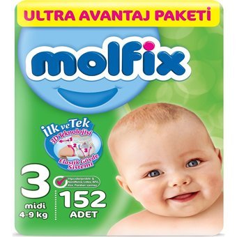 Molfix 3D Extra Large 6 Numara Cırtlı Bebek Bezi 86 Adet