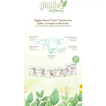 Giggles Natural Junior 5 Numara Cırtlı Bebek Bezi 24 Adet