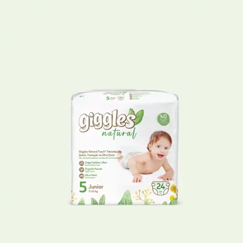 Giggles Natural Junior 5 Numara Cırtlı Bebek Bezi 24 Adet