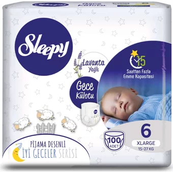 Sleepy Xlarge 6 Numara Külot Bebek Bezi 100 Adet