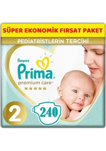 Prima Premium Care 2 Numara Cırtlı Bebek Bezi 240 Adet