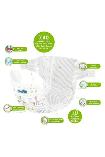 Molfix Pure & Soft 4 Numara Bantlı Bebek Bezi 56 Adet