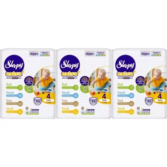 Sleepy Maxi Jumbo 4 Numara Organik Cırtlı Bebek Bezi 4x72 Adet