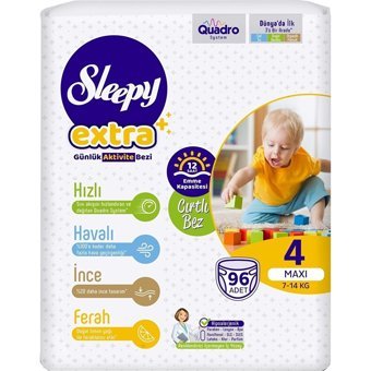 Sleepy Maxi Jumbo 4 Numara Organik Cırtlı Bebek Bezi 4x72 Adet