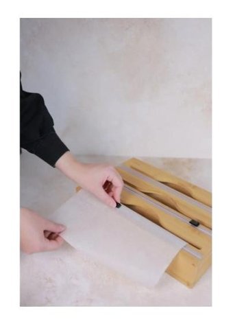 ForWhat Büro Ev Ofis Mutfağı İçin 3bölme Ahşap Bambu Stand Folyo Kesme Tahtası - 1 Adet - Renkli