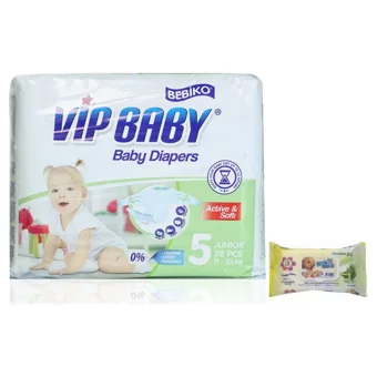 Bebiko Vıp Baby 5 Numara Cırtlı Bebek Bezi 28 Adet