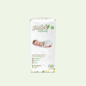Giggles Natural Yenidoğan Yenidoğan Cırtlı Bebek Bezi 40 Adet