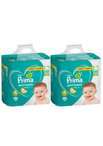 Prima Aktif Bebek 4 Numara Cırtlı Bebek Bezi 2x60 Adet