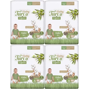 Baby Turco Doğadan Maxi 4 Numara Külot Bebek Bezi 120 Adet