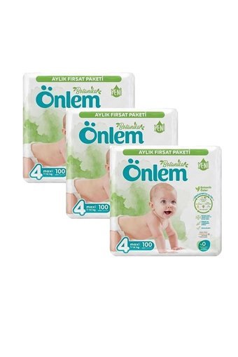 Önlem Botanika 4 Numara Organik Cırtlı Bebek Bezi 3x100 Adet