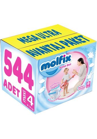 Molfix Süper Yumuşak 4 Numara Külot Bebek Bezi 544 Adet