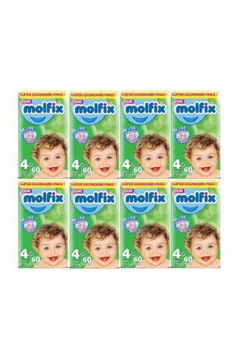 Molfix 3D Maxi 4 Numara Cırtlı Bebek Bezi 480 Adet