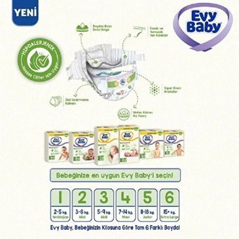 Evy Baby Hipoalerjenik 2'li Fırsat Paketi 4 Numara Cırtlı Bebek Bezi 108 Adet
