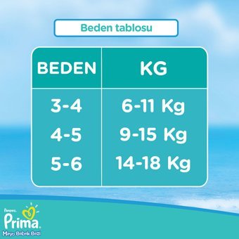 Prima 4 Numara Mayo Bebek Bezi 11 Adet