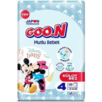 Goon Mutlu Bebek 4 Numara Külot Bebek Bezi 30 Adet