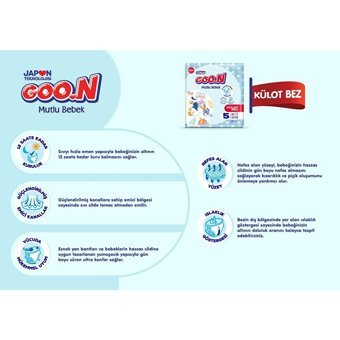 Goon Mutlu Bebek 4 Numara Külot Bebek Bezi 30 Adet