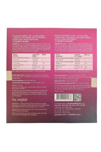Balen C Vitamini-Hyaluronic Acid Saşe Kolajen 2x30x12100 mg