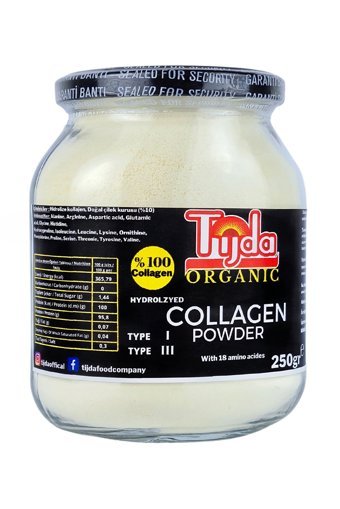 Tijda Organic Çilekli Collagen Powder Toz Kolajen 250 gr
