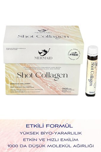 Mermaid Collagen Shot Collagen Saşe Kolajen 3x28x7500 mg