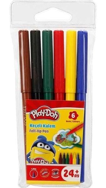 Ceren Kırtasiye Keçeli Kalem- Play-Doh 6 Renk Metalik - Renkli - 1