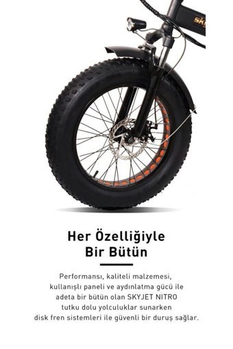 Skyjet Nitro 250 W 35 Km Menzil 6 Vites Katlanır Elektrikli Şehir / Tur Bisiklet Siyah