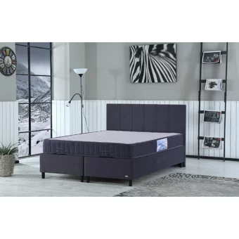 İpek Mobilya Alto 160 x 200 cm Ayrılabilen Yataklı Başlıklı Çift Kişilik Sandıklı Baza Seti Antrasit