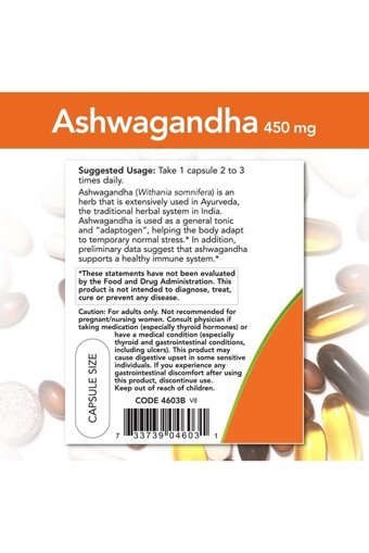 Now Ashwagandha Extract Kapsül Kolajen 90x450 mg