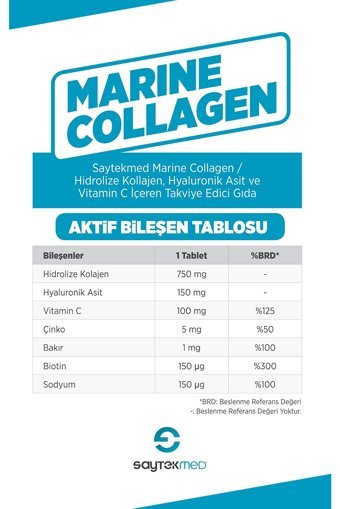 Saytekmed Marine Collagen Tablet Kolajen 30 Tablet