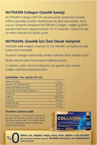 Nutraxin Beauty Gold Collagen Sıvı Kolajen 2x10x50 ml