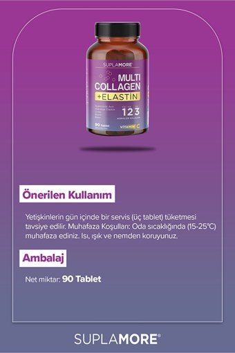 Suplamore Multi Collagen-Elastin Tablet Kolajen 2x90 Tablet
