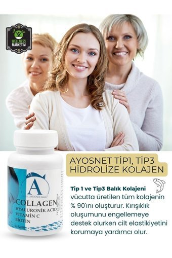Ayosnet Tip 1-Tip 3 Tablet Kolajen 30x1700 mg