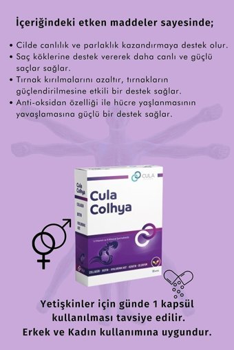Cula Pharma Colhya Collagen Kapsül Kolajen 30 Kapsül