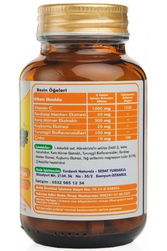 Yurdavit Zinc Gluconate Çinko Glukonat Tablet Kolajen 50x1000 mg