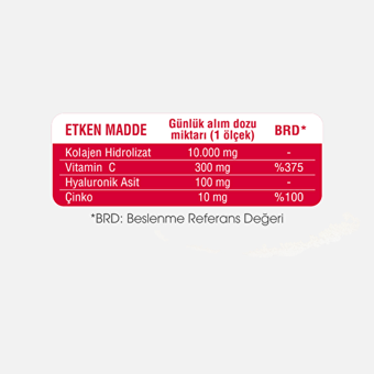 Supra Protein C Vitamini-Çinko-Hyaluronic Acid-Ahududu Aromalı Toz Kolajen