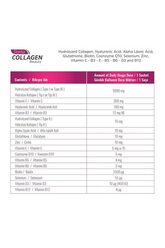Stella Collagen Collagen Beauty Saşe Kolajen 30 Saşe