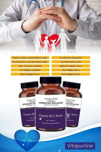 Vitapurline Biotin Hidrolize Collagen Tablet Kolajen 90x3000 mg