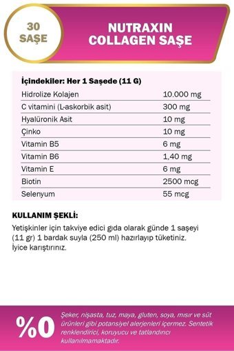 Nutraxin Gold Collagen Plus Saşe Kolajen 30x10000 mg