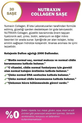 Nutraxin Gold Collagen Plus Saşe Kolajen 30x10000 mg